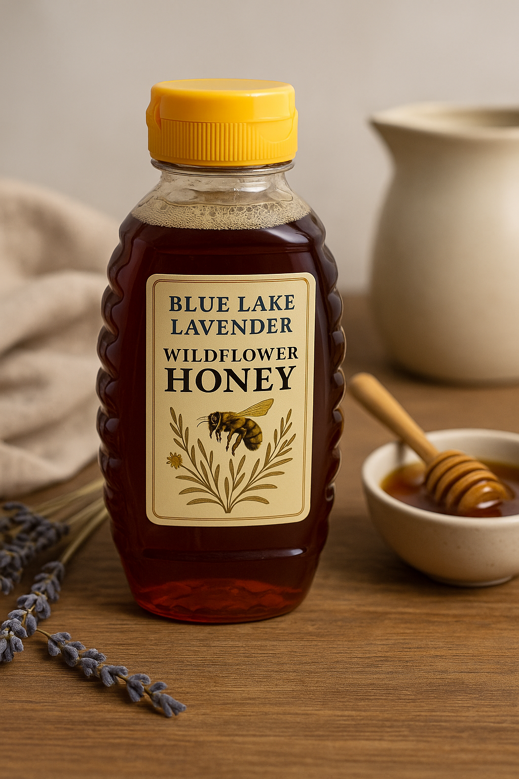 8 oz Raw Wildflower Honey – Golden Solo Bottle from Michigan